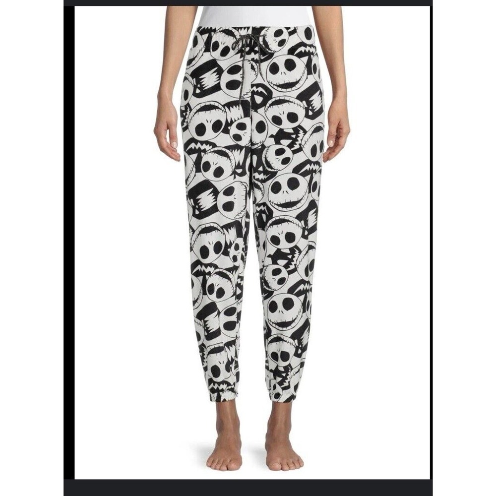 Nightmare Before Christmas Jack Pumpkin Women's Velour Sleep Jogger Size…